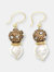 Freshwater Pearls With Rhinestones Bordered Pearls Classic Earrings - Multi