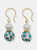 Freshwater Pearls With Rhinestones bordered Turquoise Dangle Earrings - Default Title