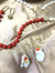 Hand Painted Mushroom Baroque Pearl Hook Earrings