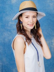 Lapis Lazuli Stone Long Tassel Earring