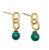 Malachite Chain Earrings GE013 - Green