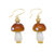 Mushroom Glass Earrings GE005 - Brown
