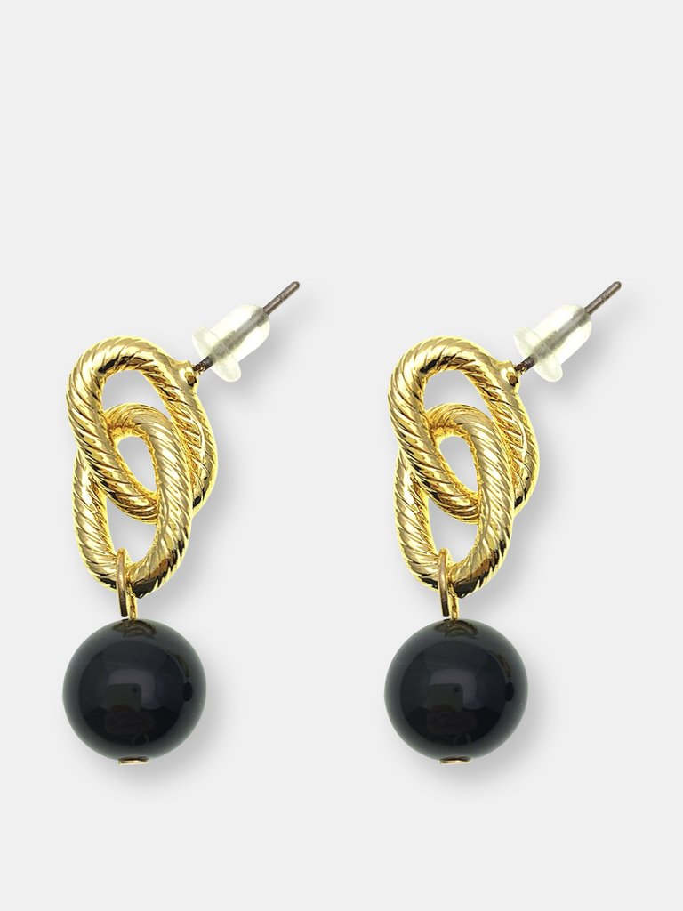 Obsidian Chain Earrings - Multi