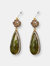 Opal With Rhinestone Bordered Freshwater Pearls Earrings - Multi