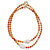 Orange Agate With Baroque Pearls Double Strands Necklace GN005 - Orange