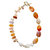 Orange Agate With Baroque Statement Necklace Gn001 - White