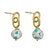 Rhinestone Bordered Turquoise Chain Earrings GE024 - Turquoise