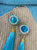 Rhinestone Bordered Turquoise With Opal Tassel Earrings GE026