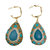 Rhinestones Bordered Amazonite With Opal Hook Earrings GE022 - Green