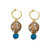 Rhinestones Bordered Pearls With Apatite Clip On Earrings GE003 - Gold