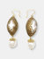 Rhinestones With Freshwater Pearl Dangle Earrings