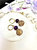 Round Amethyst With Rhinestones Bordered Pearls Classic Earrings
