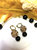 Round Rhinestones Bordered Pearls With Obsidian Earrings