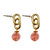 Watermelon Quartz Chain Earrings Ge001 - Gold Plated Brass