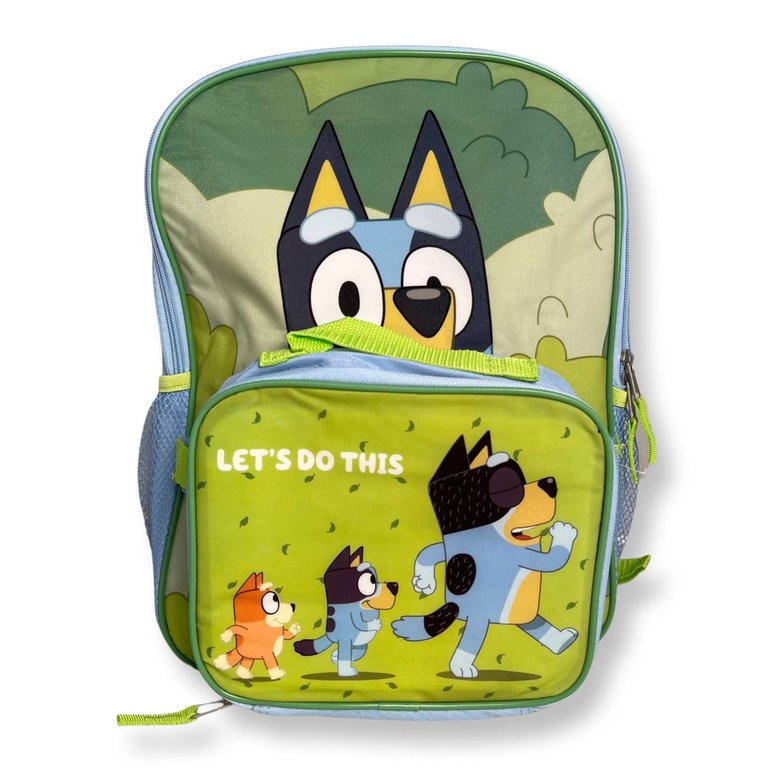 Bluey Let's Do This 16" Backpack and Lunch Bag Set - Green