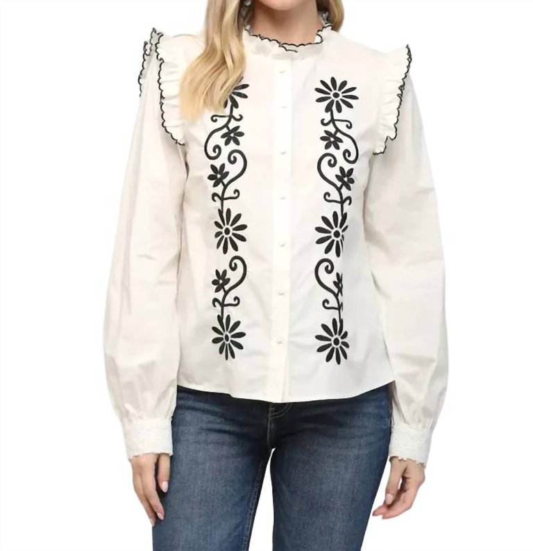 Chehalis Embroidered Blouse - White