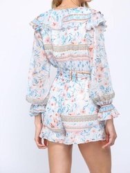 Floral Print Ruffle Romper