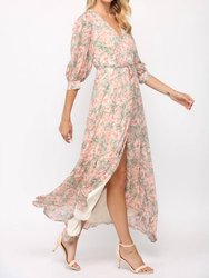 Floral Print Wrap Dress