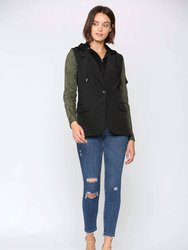 Hooded Blazer - Olive/Black