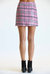 Multi Colored Plaid Sequin Mini Skirt