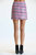 Multi Colored Plaid Sequin Mini Skirt