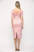 Puff Sleeve Jacquard Dress In Rose