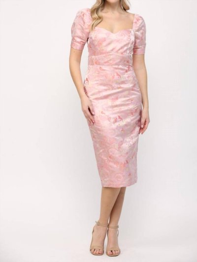 Fate Puff Sleeve Jacquard Dress In Rose product