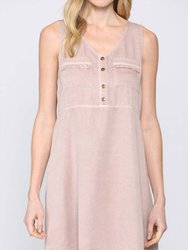 Washed Sleeveless Tencel Dress - Washed Rose