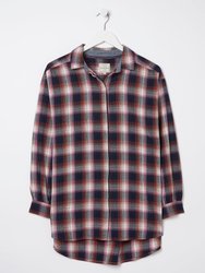 Billie Longline Check Shirt - Navy