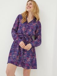 Charlie Layered Spot Shirt Dress - Navy