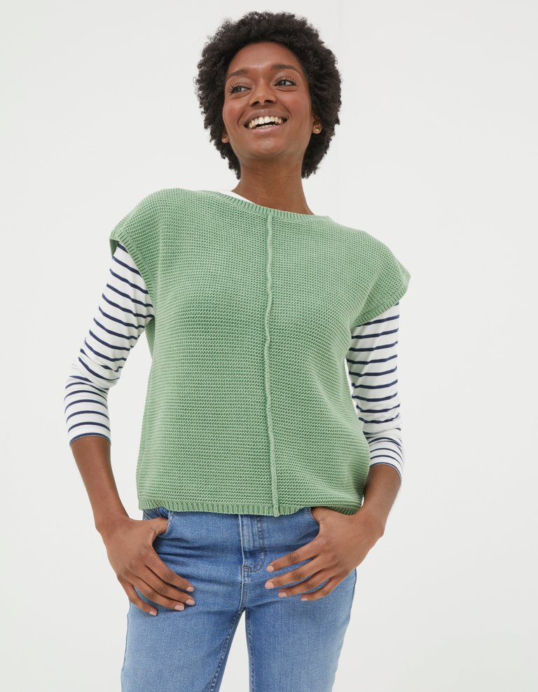 Eden Knitted Crew T-Shirt Sweater - Green