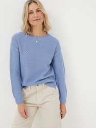 Ellie Crew Sweater - Chambray Blue