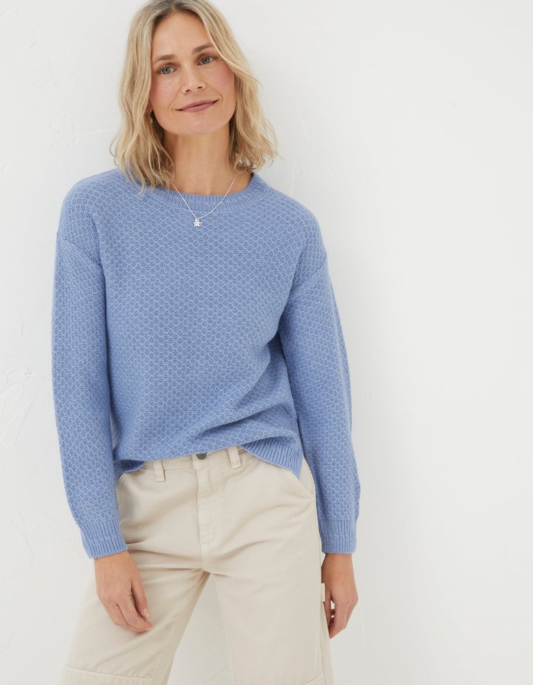 Ellie Crew Sweater - Chambray Blue