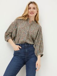 Evelyn Craft Floral Blouse - Sage Green