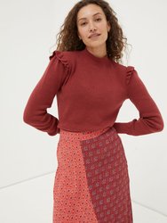 Fiona Frill Sweater - Raspberry Red
