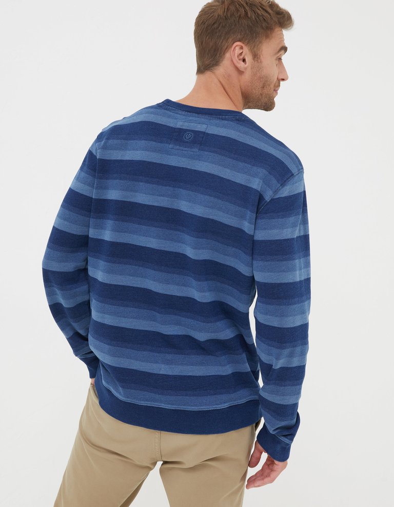 Indigo Stripe Crew Sweat