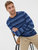 Indigo Stripe Crew Sweat - Indigo Blue