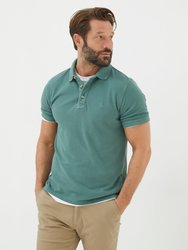 Organic Cotton Pique Polo Shirt - Green Haze