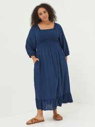 Plus Size Adele Midi Dress - Bright Blue