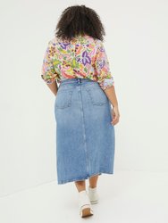 Plus Size Carla Denim Midi Skirt