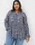 Plus Size Georgie Patchwork Geo Tunic - Navy