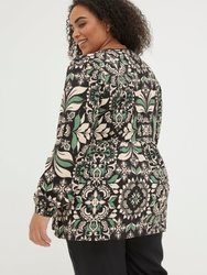 Plus Size Gina Mosaic Leaf Tunic