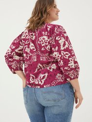 Plus Size Imogen Broderie Floral Blouse