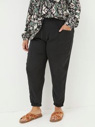Plus Size Lyme Cargo Cuffed Joggers - Washed Black