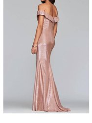 Classic Metallic Off The Shoulder Gown