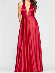 Long Charmeuse Dress - Red