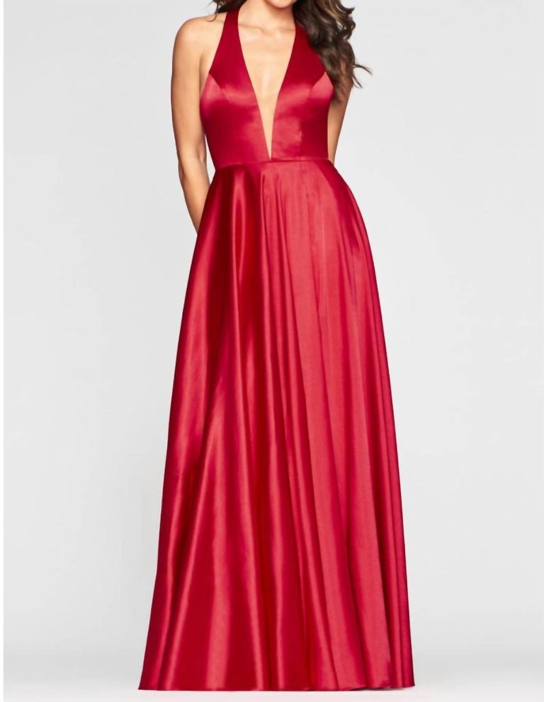 Long Charmeuse Dress - Red