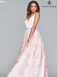 Long Gown With Tulle Skirt