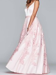 Long Gown With Tulle Skirt