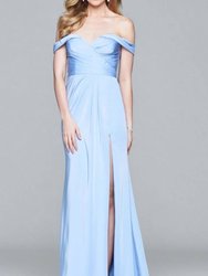 Off The Shoulder Evening Gown - Periwinkle